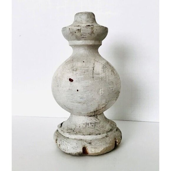 Victorian San Francisco White Wood Newel Post Finial Cap Salvage 6" Antique - Picture 5 of 9